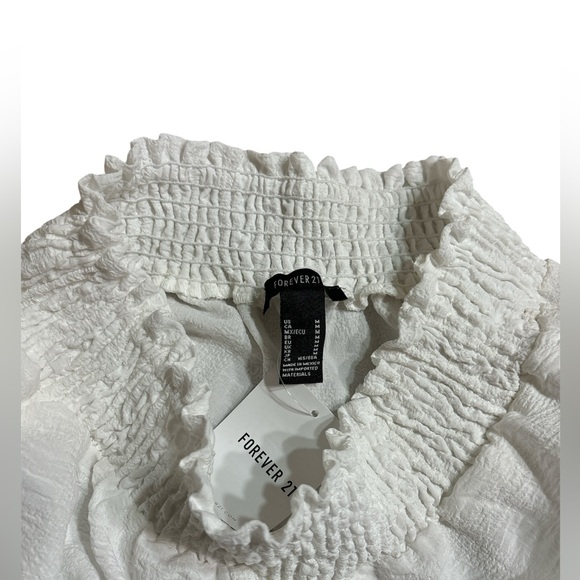 Forever 21 Cream High Waist Smocked Shorts - Picture 2 of 4